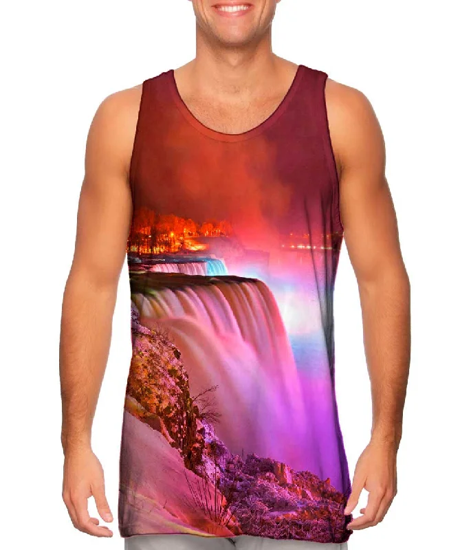 Women's Spaghetti Strap Tank Tops with Geometric PatternsGlowing Niagara Falls Winter Women's Spaghetti Strap Tank Tops with Geometric PatternsGlowing Niagara Falls Winter