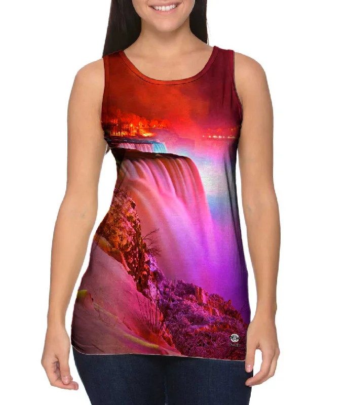 Halter Neck Women's Modal Blend Tank Tops for ComfortGlowing Niagara Falls Winter