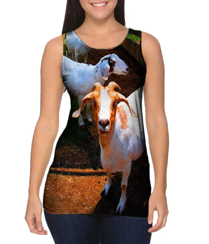 Plus Size Women's Glitter - Trimmed Tank Tops for Party NightsGoat Convention