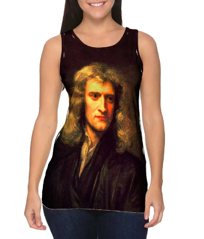 Scoop Neck Women's Linen Blend Tank Tops for SummerGodfrey Kneller - "Sir Isaac Newton" (1689) Scoop Neck Women's Linen Blend Tank Tops for SummerGodfrey Kneller - "Sir Isaac Newton" (1689)