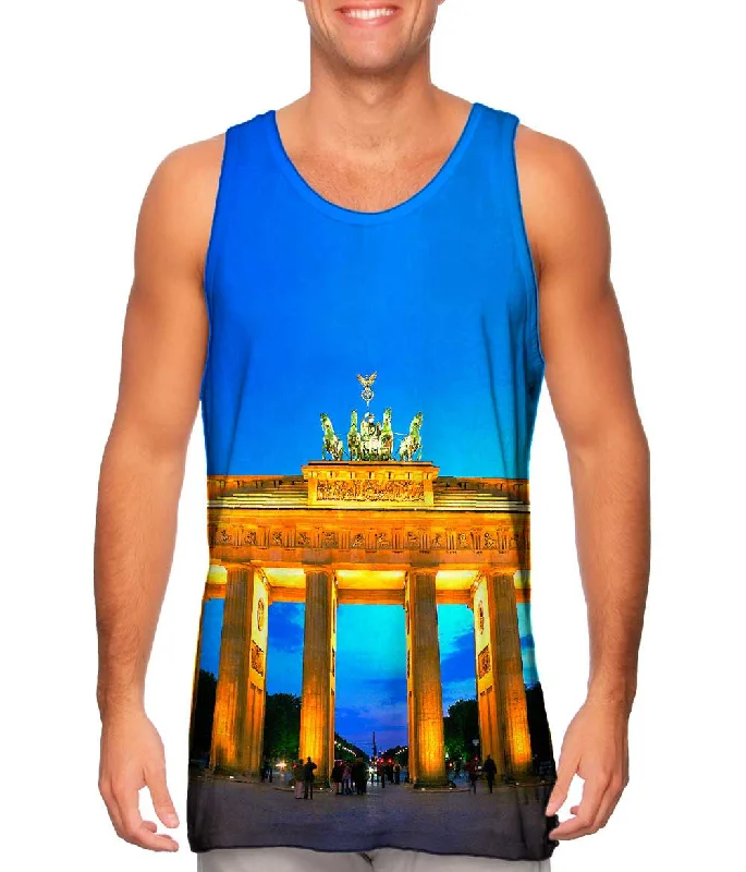 Plus Size Women's Glitter - Trimmed Tank Tops for Party NightsGolden Columns Brandenburger