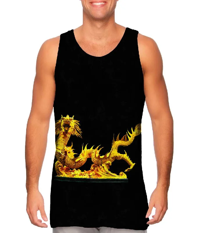 Square Neck Women's Organic Cotton Tank Tops in Earth TonesGolden Dragon Broncefigur Gold Square Neck Women's Organic Cotton Tank Tops in Earth TonesGolden Dragon Broncefigur Gold
