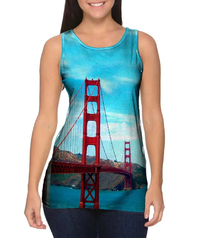 Crew Neck Women's Sustainable Tank Tops Made from Recycled MaterialsGolden Gate Bridge San Francisco Crew Neck Women's Sustainable Tank Tops Made from Recycled MaterialsGolden Gate Bridge San Francisco