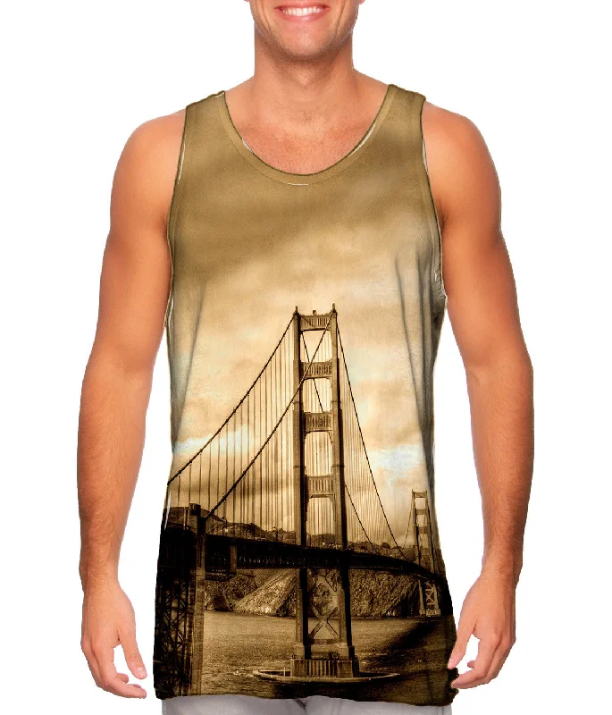 Plus Size Women's Embroidered Tank Tops in Boho StylesGolden Gate In Sepia