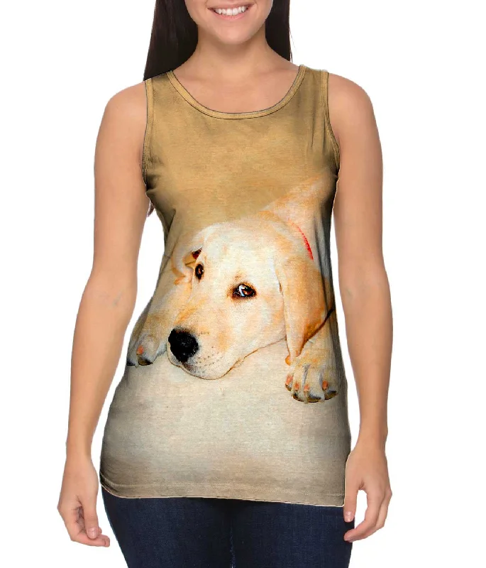 One - Shoulder Women's Rayon Blend Tank Tops for a Flowy LookGolden Lab Cooling Off