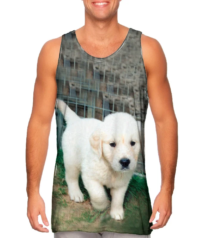 Plus Size Women's Embroidered Tank Tops in Boho StylesGolden Lab Puppy Toro