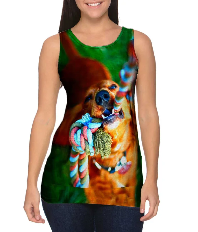 One - Shoulder Women's Rayon Blend Tank Tops for a Flowy LookGolden Lab Tug O War