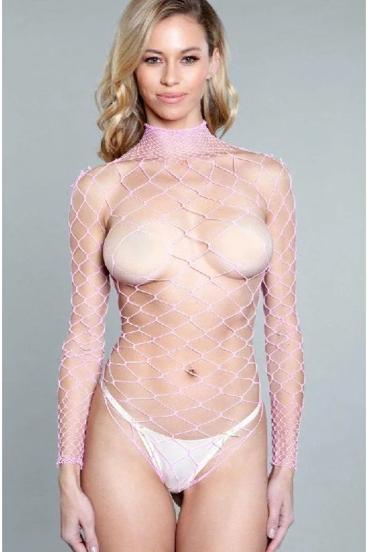 Convertible Straps Bodysuits for Multiple Styling OptionsLong Sleeve Wide Fishnet Bodysuit Convertible Straps Bodysuits for Multiple Styling OptionsLong Sleeve Wide Fishnet Bodysuit