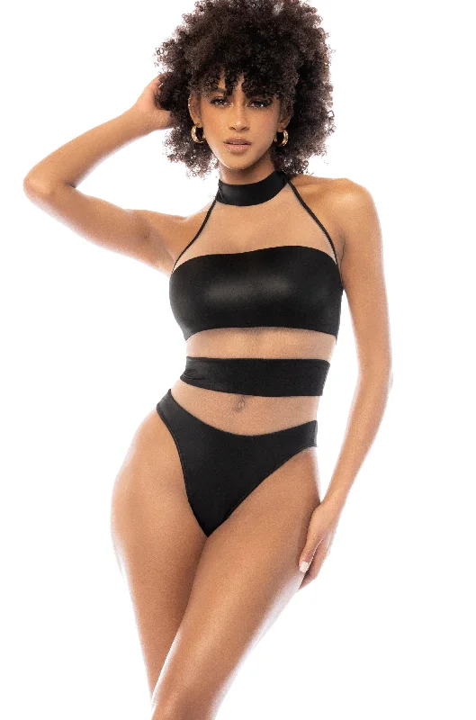 Printed Bodysuits with Floral Patterns for a Feminine VibeLeather-Effect Fabric Panels Bodysuit Printed Bodysuits with Floral Patterns for a Feminine VibeLeather-Effect Fabric Panels Bodysuit