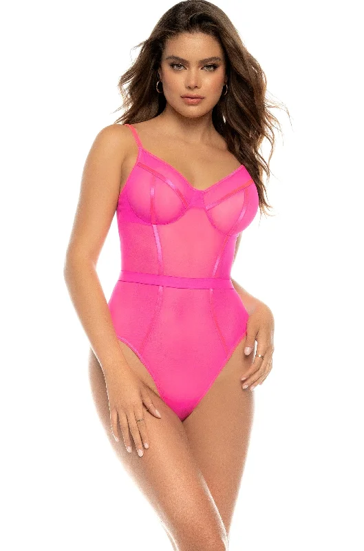 Ruffled Bodysuits with a Playful and Feminine TouchAdjustable Strap Transparent Mesh Bodysuit Ruffled Bodysuits with a Playful and Feminine TouchAdjustable Strap Transparent Mesh Bodysuit