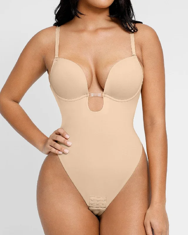 Seamless Bodysuits for a Smooth Underwear LookAirSlim® Backless U Plunge Thong Bodysuit Seamless Bodysuits for a Smooth Underwear LookAirSlim® Backless U Plunge Thong Bodysuit