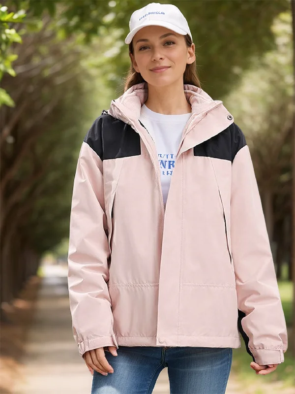 Neon Bodysuits to Stand Out at PartiesContrast Zip Up Hooded Trench Coat with Liner