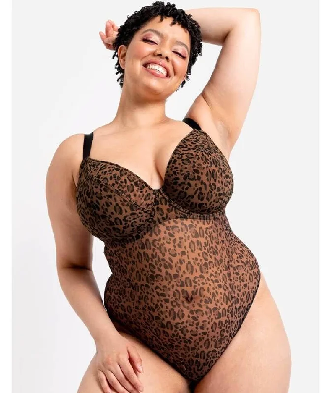 Compression Bodysuits for Post - Workout RecoveryCurvy Kate Cool Cat Plunge Bodysuit - Leopard Brown Compression Bodysuits for Post - Workout RecoveryCurvy Kate Cool Cat Plunge Bodysuit - Leopard Brown