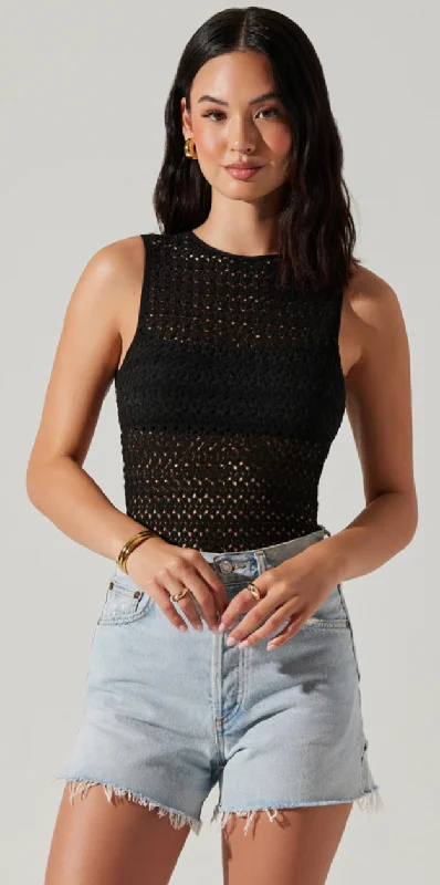 Compression Bodysuits for Post - Workout RecoveryDyanne Black Crochet Bodysuit by ASTR the Label Compression Bodysuits for Post - Workout RecoveryDyanne Black Crochet Bodysuit by ASTR the Label