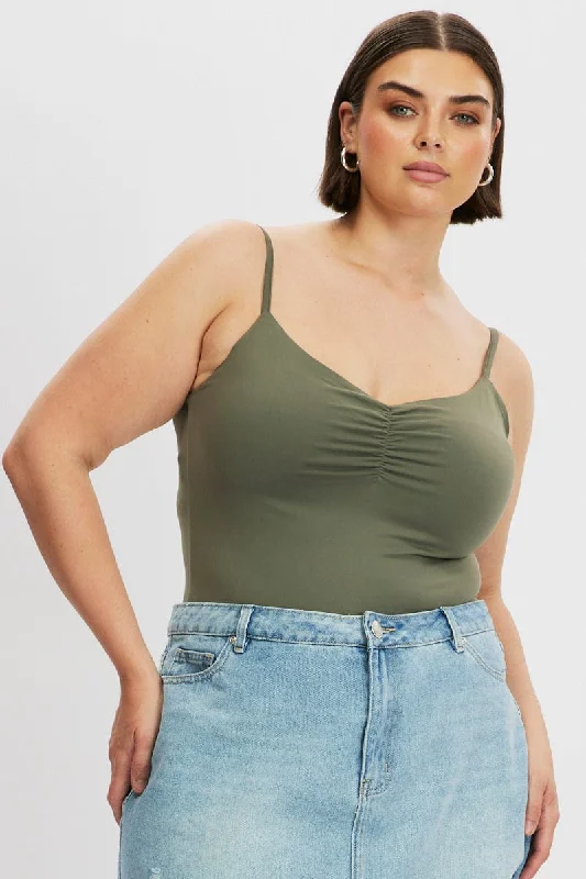 Maternity Bodysuits for Expecting Mothers' ComfortGreen Bodysuit Singlet Front Ruched Supersoft Maternity Bodysuits for Expecting Mothers' ComfortGreen Bodysuit Singlet Front Ruched Supersoft