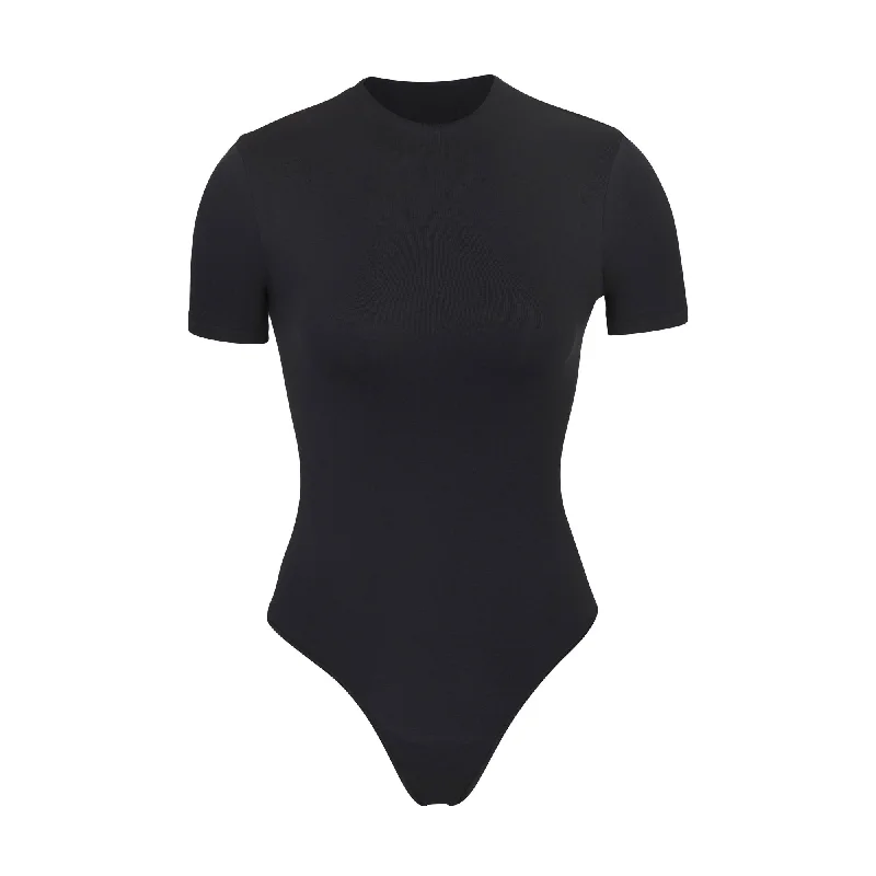 Sleeveless Bodysuits for a Cool and Casual Summer LookESSENTIAL T-SHIRT BODYSUIT | ONYX