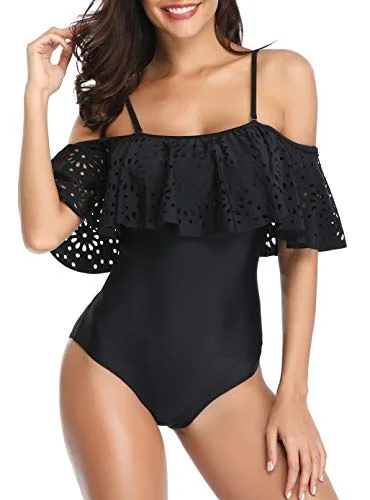 Plus Size Women's Floral Print Maxi One - Pieces in Multicolor for a Spring Garden PartyFlattering One Piece Swimsuit Sleeves Tummy Control Swimwear-Black Plus Size Women's Floral Print Maxi One - Pieces in Multicolor for a Spring Garden PartyFlattering One Piece Swimsuit Sleeves Tummy Control Swimwear-Black