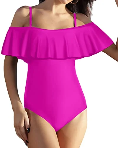 Women's Plaid Patterned One - Pieces in Red and Black for a Classic Fall LookAdjustable Removable Strap Off Shoulder One Piece Swimsuit-Purple Women's Plaid Patterned One - Pieces in Red and Black for a Classic Fall LookAdjustable Removable Strap Off Shoulder One Piece Swimsuit-Purple