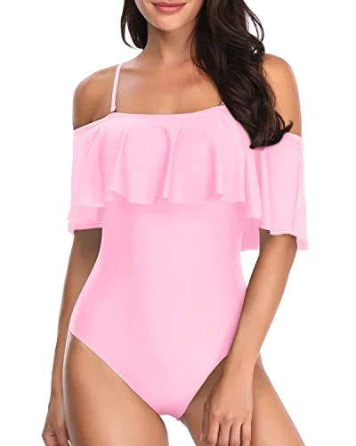 Women's Strapless One - Pieces in Royal Blue with Beaded Accents for a Formal EventWomen's One Piece Flounce Bathing Suit-Light Pink Women's Strapless One - Pieces in Royal Blue with Beaded Accents for a Formal EventWomen's One Piece Flounce Bathing Suit-Light Pink