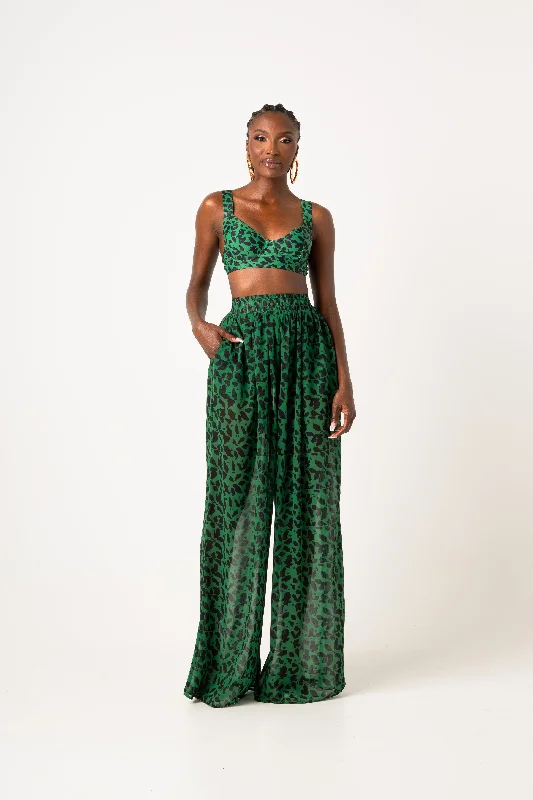 Hand - embroidered lace cover ups for a romantic and elegant beach outfitAZI CHIFFON PANTS Hand - embroidered lace cover ups for a romantic and elegant beach outfitAZI CHIFFON PANTS