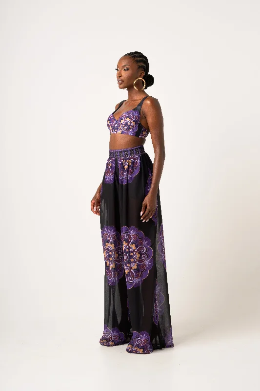 Nursing cover ups with discreet access for breastfeeding moms at the beachENANG BLACK CHIFFON PANTS Nursing cover ups with discreet access for breastfeeding moms at the beachENANG BLACK CHIFFON PANTS