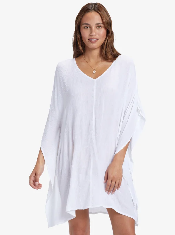 Women's sheer chiffon cover ups for beach partiesMoon Blessing Poncho - Snow White