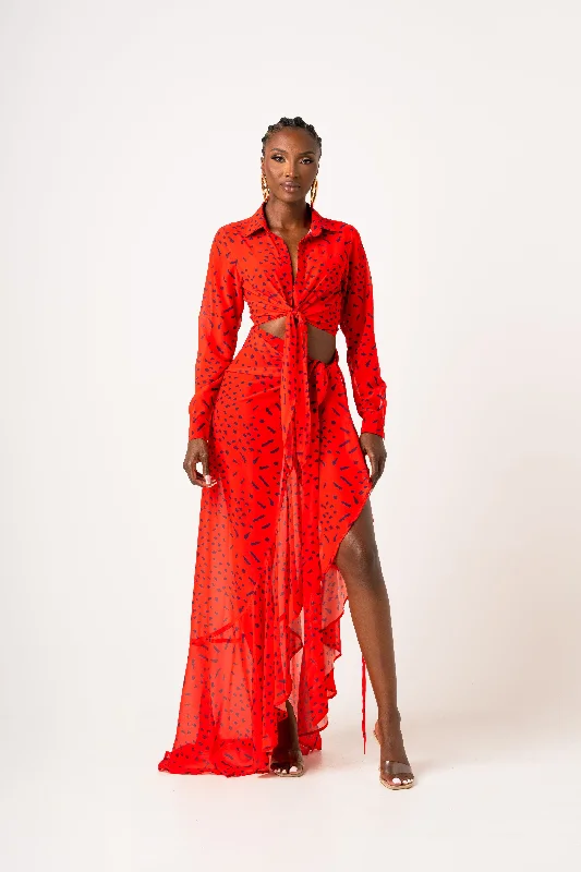 Ruffled - hem cover ups for a cute and feminine lookSAMIAH CHIFFON WRAP SKIRT