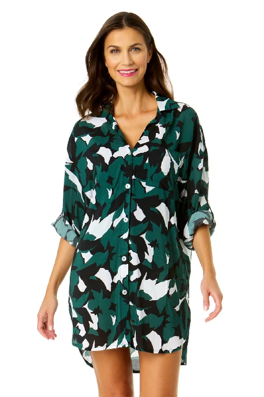 Opaque cover ups for a more modest beach lookWomen's Desert Bloom Button Down Shirt Swimsuit Cover Up Opaque cover ups for a more modest beach lookWomen's Desert Bloom Button Down Shirt Swimsuit Cover Up